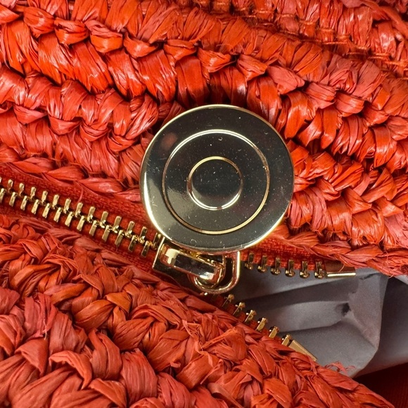 Kate Spade X Target Taffia Straw Bow Red & Orange Tote Bag - Picture 14 of 16